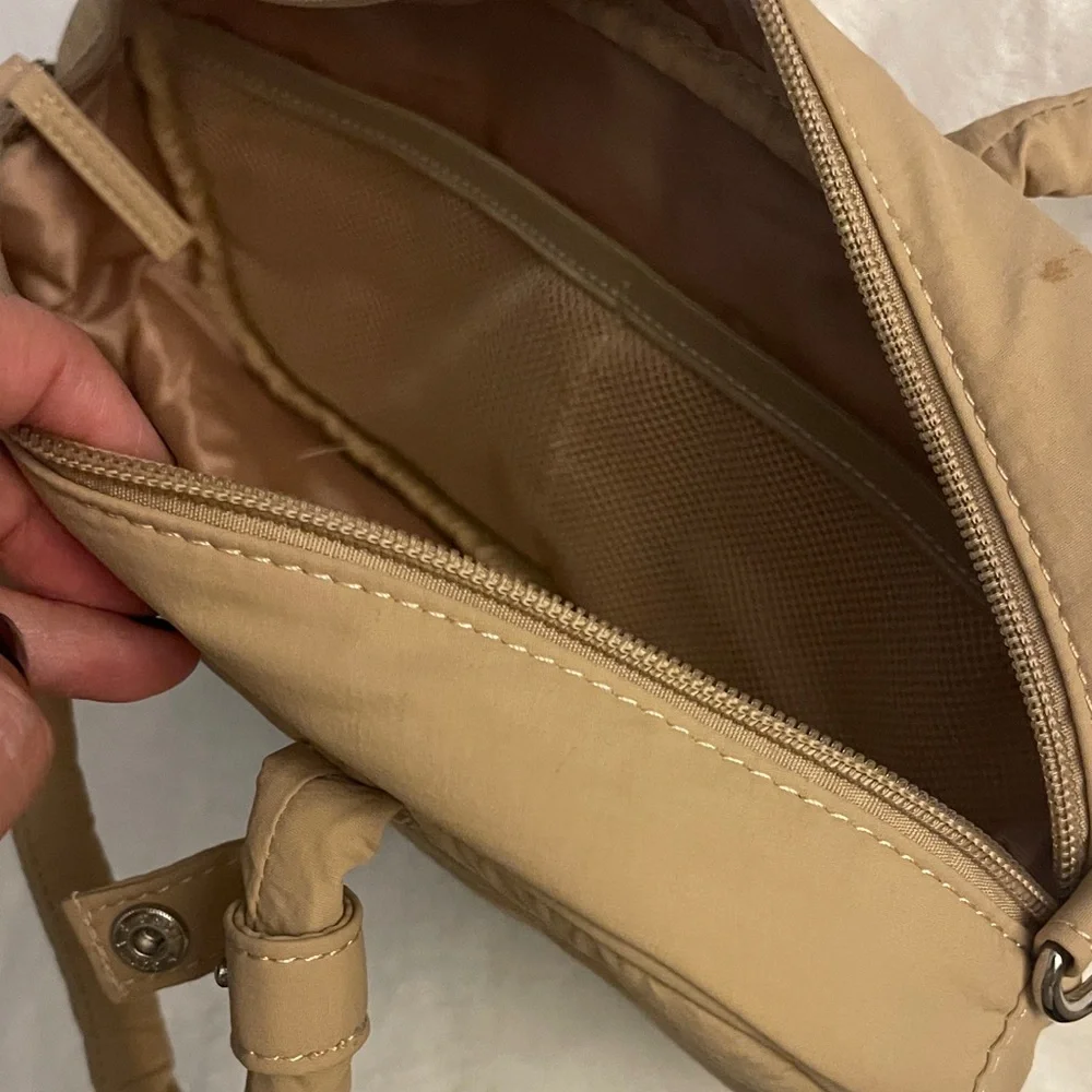 WestBronco- Tan Nylon Quilted Handbag with Bow charm